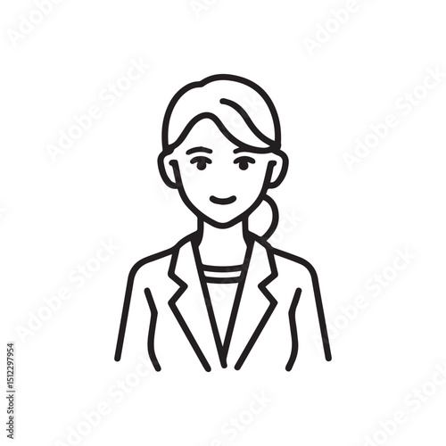 simple line icon, woman in business suit