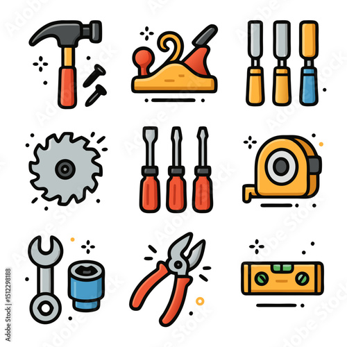 set of craftsman's tools icons