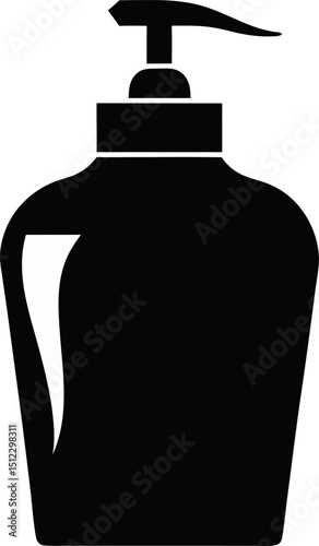 Facial Cleanser Bottle Silhouette Vector Illustration