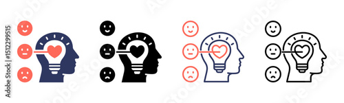 Emotional Intelligence icon sheet multiple style collection