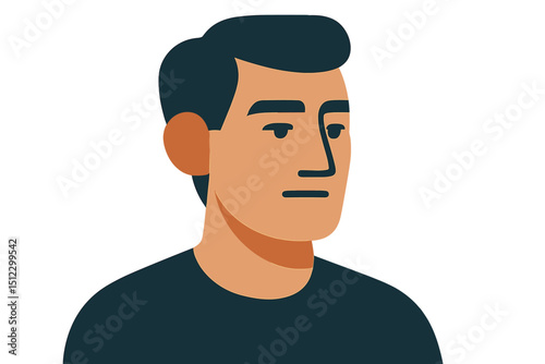 A man serves as the modern icon avatar in this abstract contemporary poster design for wall art, offered as vector