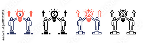 Motivation icon sheet multiple style collection
