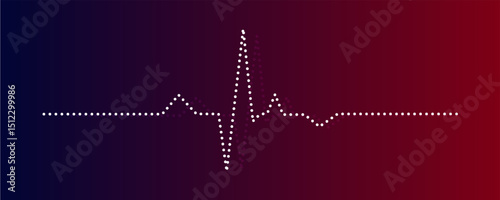 Vector Illustration ECG Heartbeat Display. Medical Background