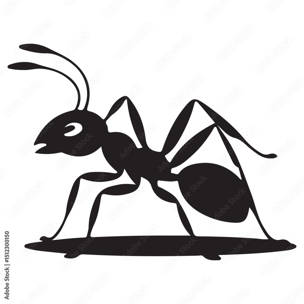 Fototapeta premium black ant on white background. vector illustration eps 10