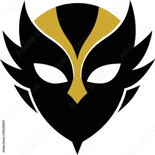 Gold Foil Mask Silhouette Vector Illustration 