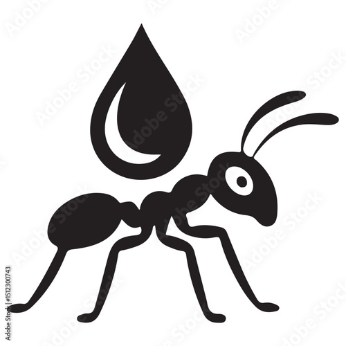 Black ant isolated. Vector illustration EPS 10