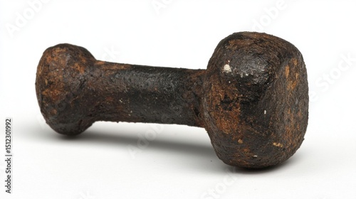 A rusty dumbbell.