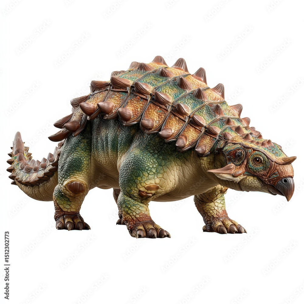 Obraz premium Ankylosaurus Dinosaur 3D Render Model Prehistoric Reptile Ancient Creature Extinct Animal
