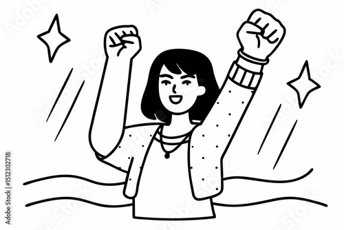 Enthusiastic asian woman rejoicing, say yes, looking happy and celebrating victory, champion dance, fist pump gesture, standing over white background