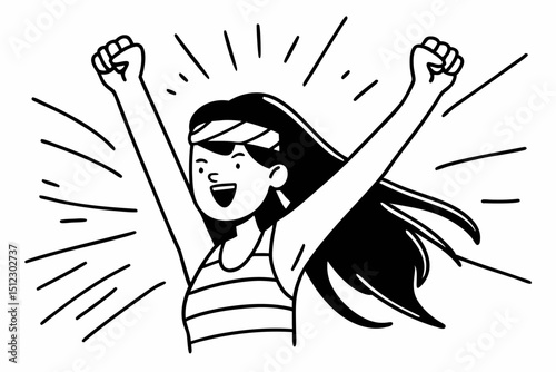 Enthusiastic asian woman rejoicing, say yes, looking happy and celebrating victory, champion dance, fist pump gesture, standing over white background