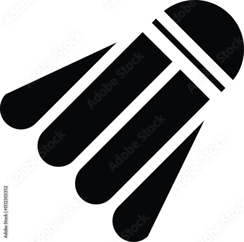 shuttlecock icon sillouette vector isloated on a white background