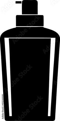 Makeup Remover Bottle Silhouette Vector Illustration
