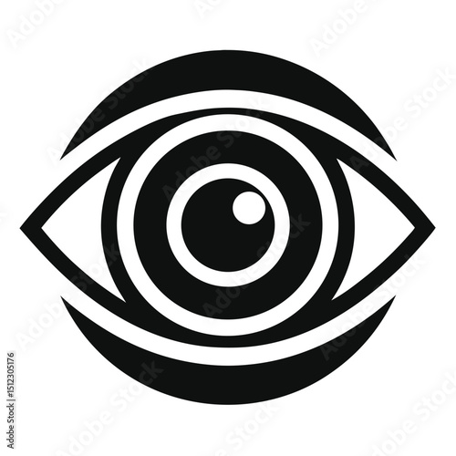 Concentric rings eye icon medical vision and optics symbol