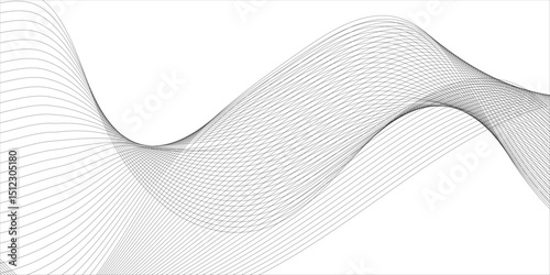 Abstract wavy grey stream element for design on transparent background isolated. Wavy white and grey lines background. Abstract business wave curve lines background. Vector illustration.