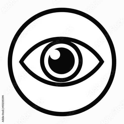 Simple outlined eye icon clean modern design