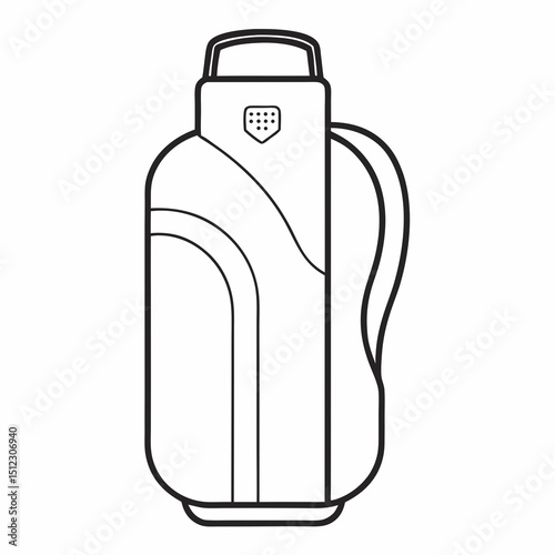 Golf Sports Bag Vector Mockup Template Technical Line Drawing