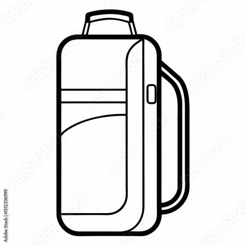 Golf Sports Bag Vector Mockup Template Technical Line Drawing