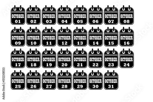 OCTOBER WHOLE MONTH CALENDER 1TO 31