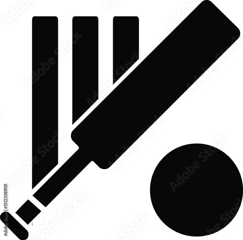 cricket icon sillouette vector isloated on a white background