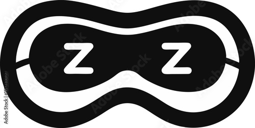 Sleeping Mask With Zzz Silhouette Vector Illustration