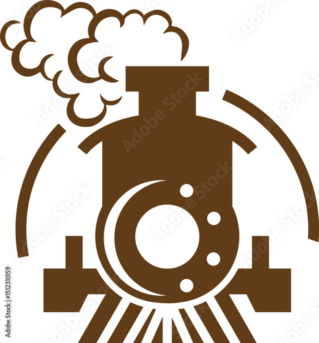 Vintage Steam Train Silhouette illustration vector