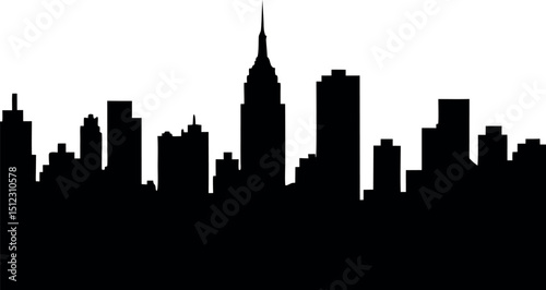 City silhouette vector. Skyline City Silhouette Illustration.