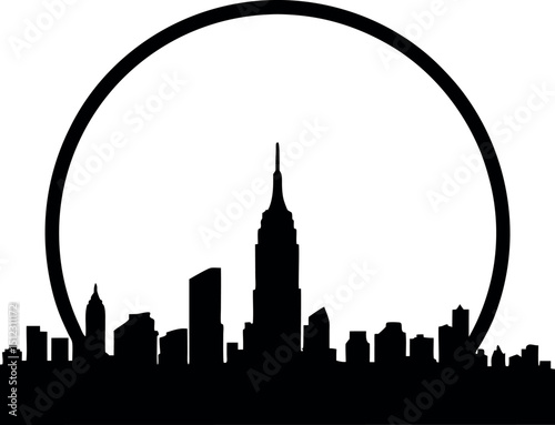 City silhouette vector. Skyline City Silhouette Illustration.