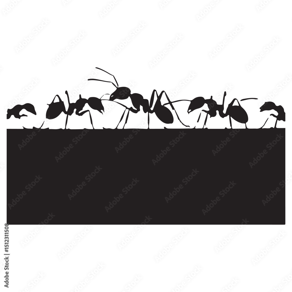 Fototapeta premium silhouette and White background ant vector 4 set. vector eps 10