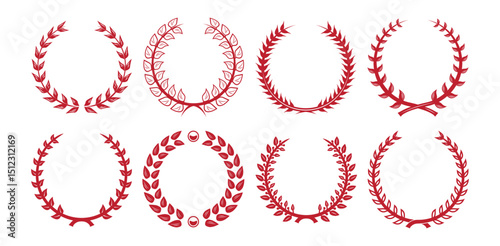 Wallpaper Mural Black laurel wreath leaves vector. Leafy wreaths and divider illustration eps10 Torontodigital.ca