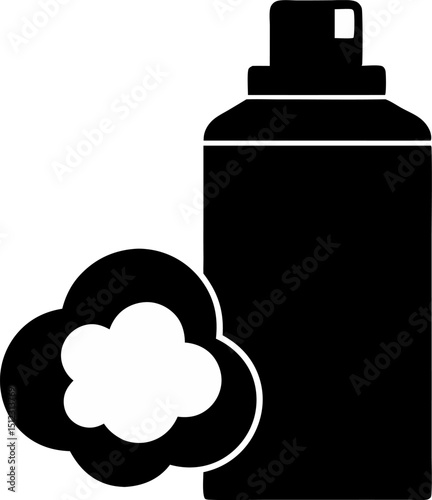 Toner Bottle With Cotton Pad Silhouette Vector Illustration