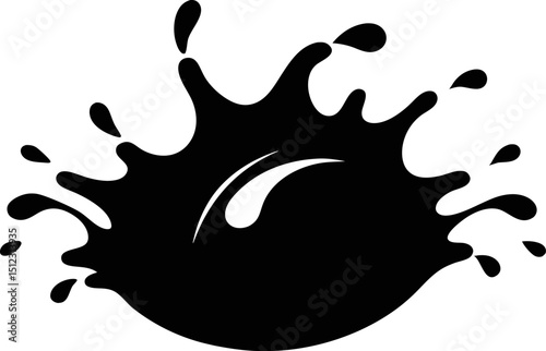 Water Splash On Cheek Silhouette Vector Illustration