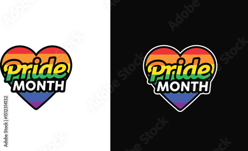 Rainbow LGBTQ+ Pride Month celebration logo
