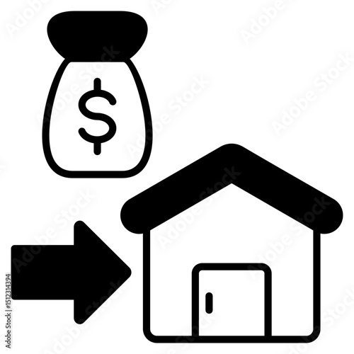 Rent Black Icon