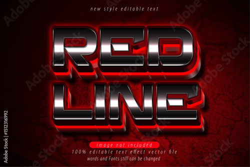 editable text effect red line modern style