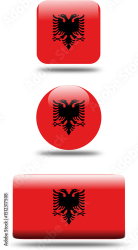et 3d look Flag of albania