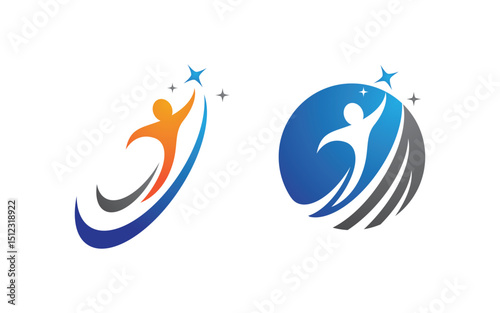 Healthy life Human fit sport logo sign illustration v.198