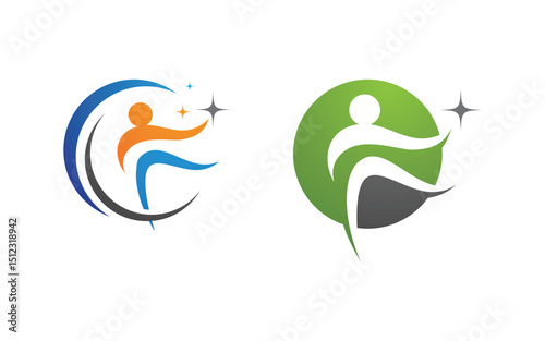 Healthy life Human fit sport logo sign illustration v.200