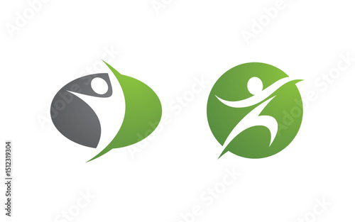 Healthy life Human fit sport logo sign illustration v.216