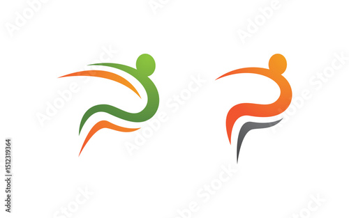 Healthy life Human fit sport logo sign illustration v.218