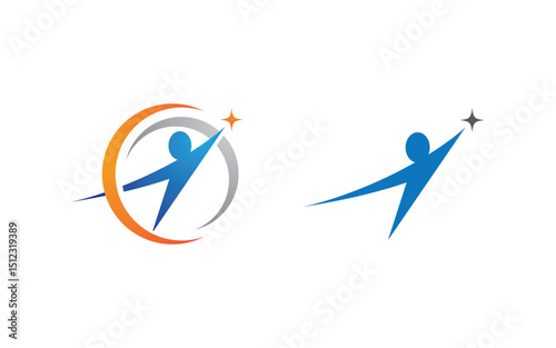 Healthy life Human fit sport logo sign illustration v.217