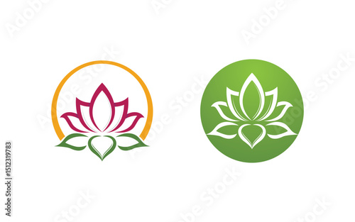 Lotus flower Logo Beauty Salon Cosmetic skincare vector icon design v.162