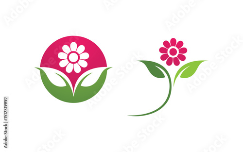 Beauty florist Nature vector icon design template v.2