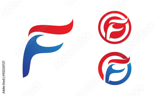 F Letter Logo icon illustration vector design template v.6