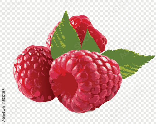 raspberry with leaves vector