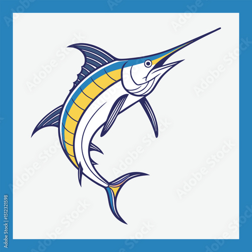 Blue marlin fish vector illustration
