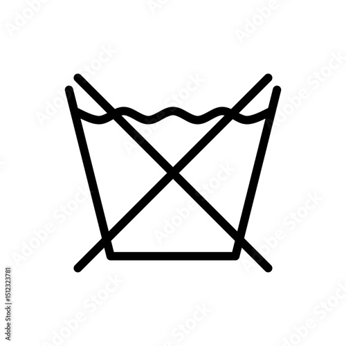 Do Not Wash Icon. Vector Symbol for Laundry Care and Clothing Instructions.