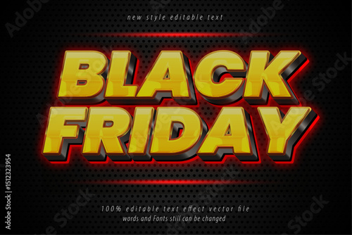 editable text effect Black friday Modern style