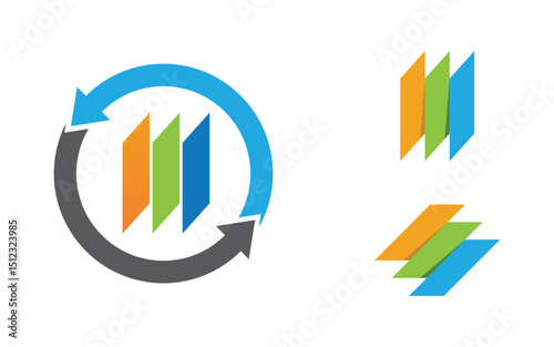 Business growth Finance concept logo illustration design v.93