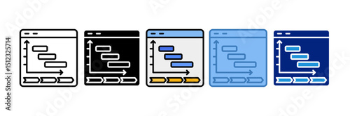 Gantt Chart Icon Element For Design
