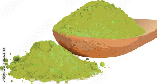 vector tea powder on white background